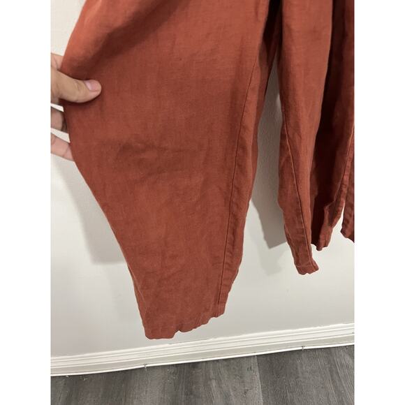 Not Perfect Linen Margaret Sleeveless Linen Jumpsuit Tie Wrap S European Luxury - Picture 7 of 15